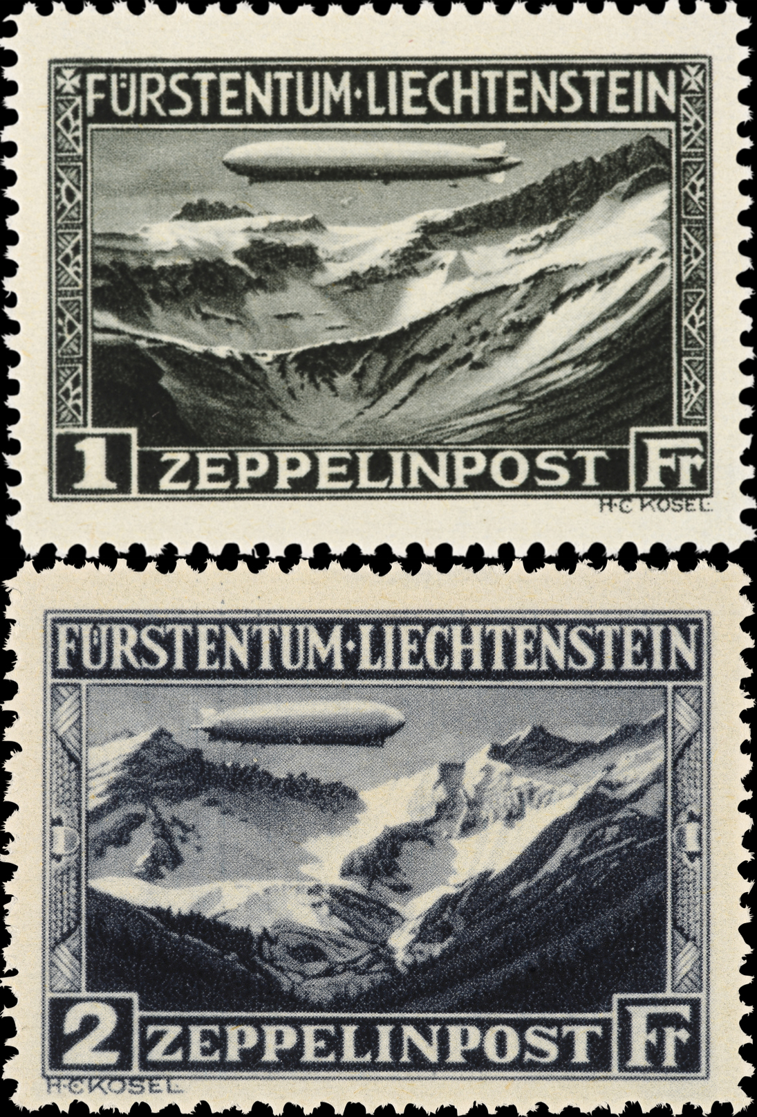 Zeppelin über Liechtenstein